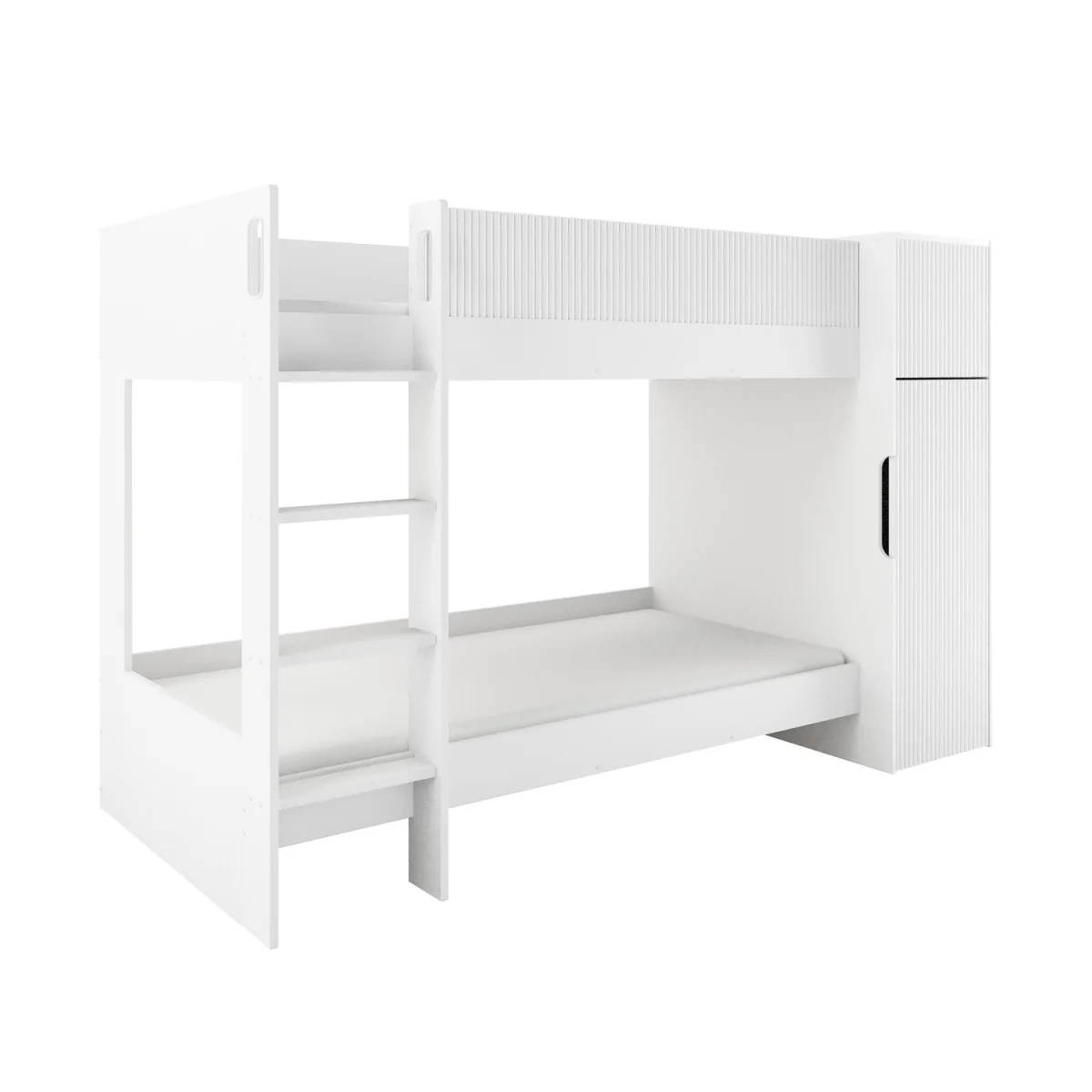 White Ribbed Detail Bunk Bed with Storage - Riya – image 6