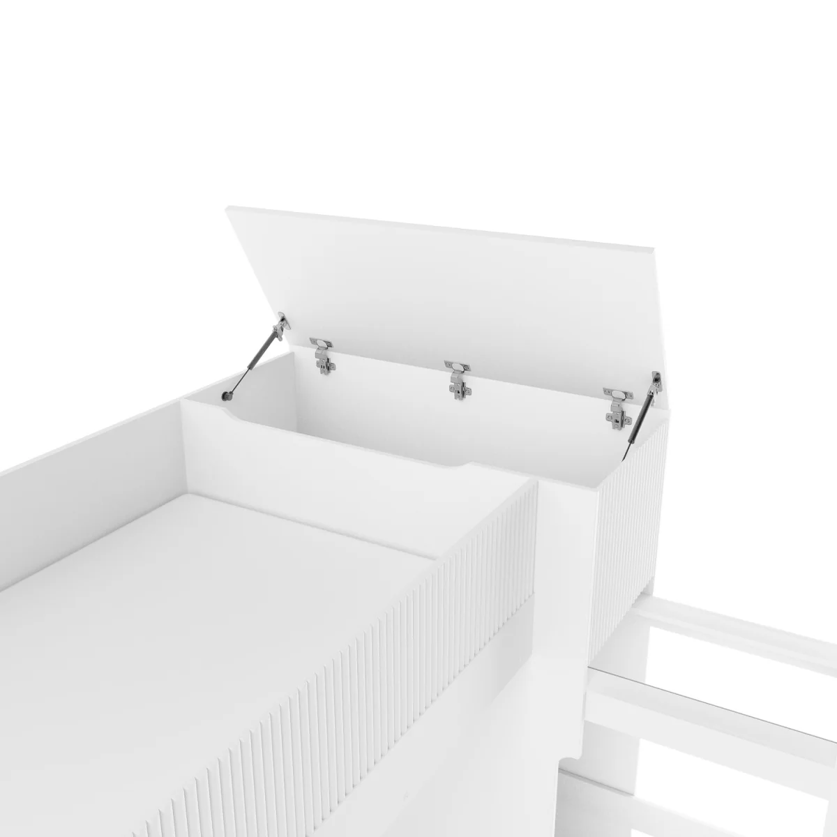 White Ribbed Detail Bunk Bed with Storage - Riya – image 8