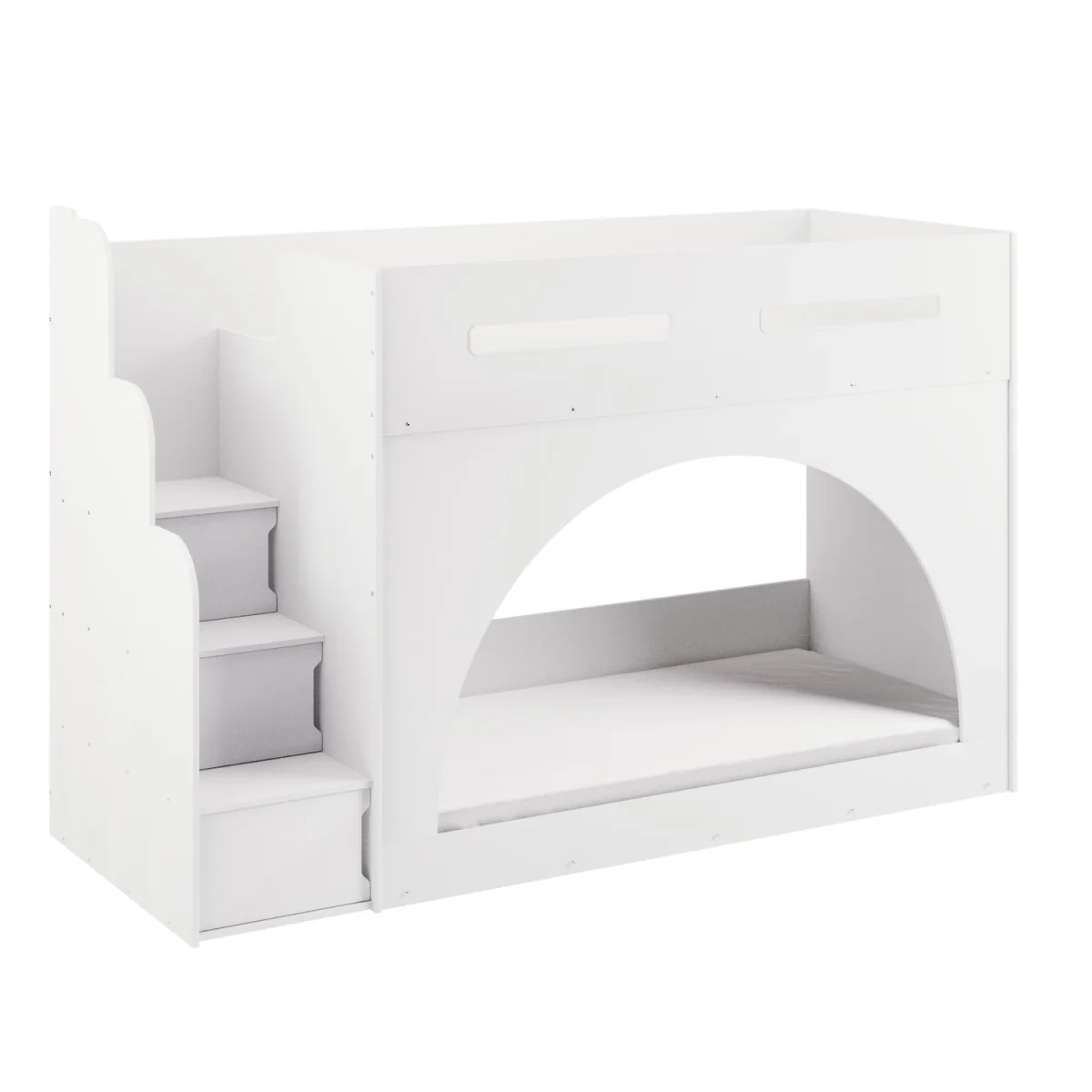 White Bunk Bed with Stairs and Storage - Rossa – image 6