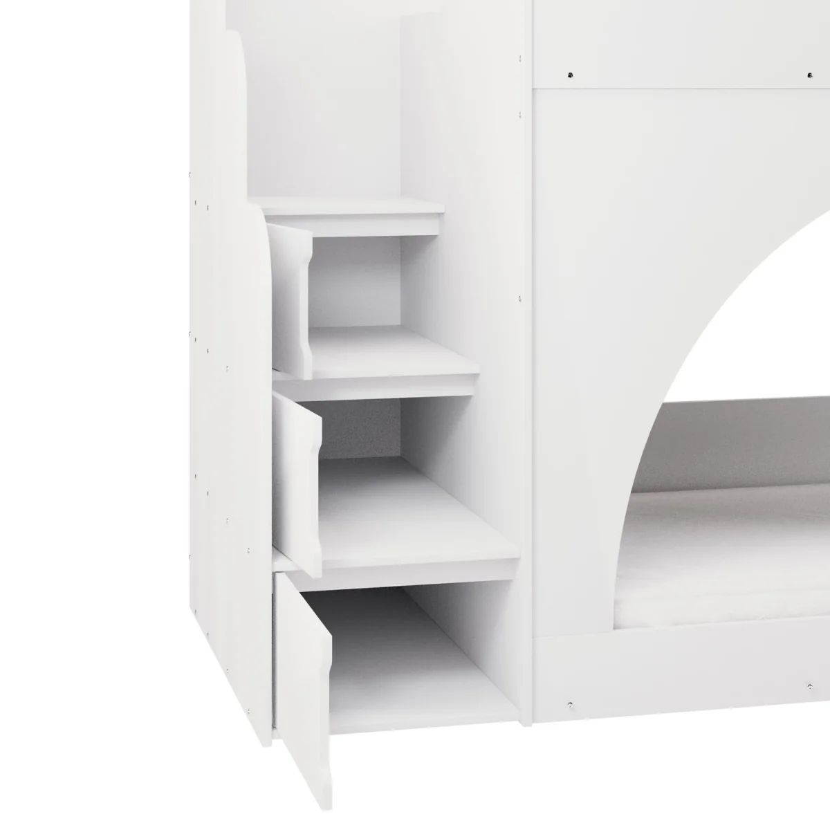 White Bunk Bed with Stairs and Storage - Rossa – image 8