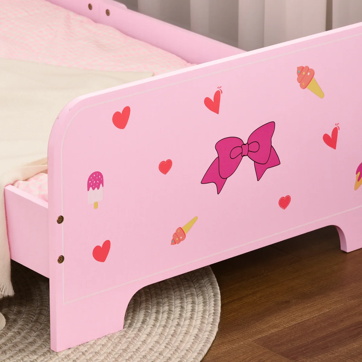 ZONEKIZ 3PCs Kids Bedroom Furniture Set Princess Themed for Ages 3-6 Pink - Pink – image 9