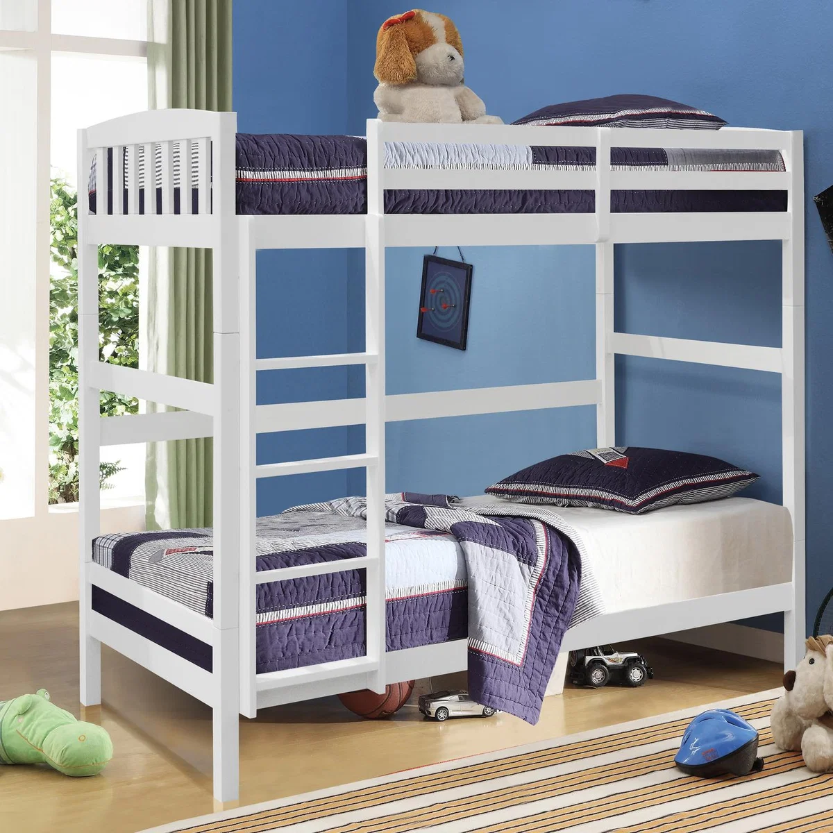 3ft Wooden Combination Bunk Bed In Grey White Or Caramel - White