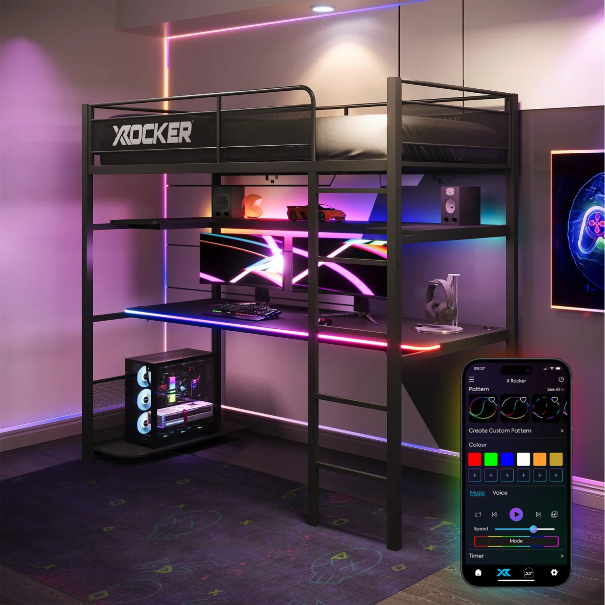 X Rocker Gaming Bunk Bed - Black – image 2
