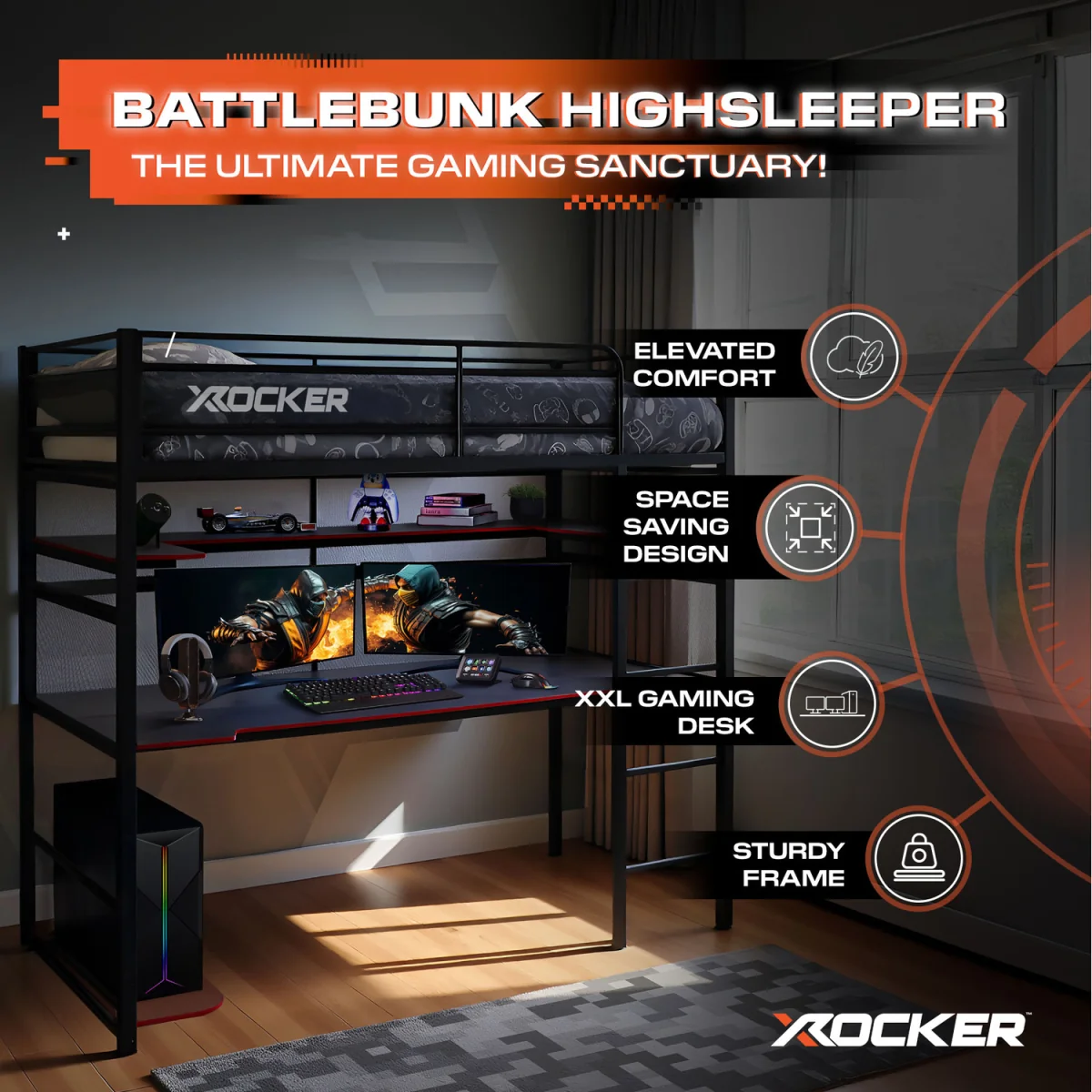 X Rocker Gaming Bunk Bed - Black – image 18
