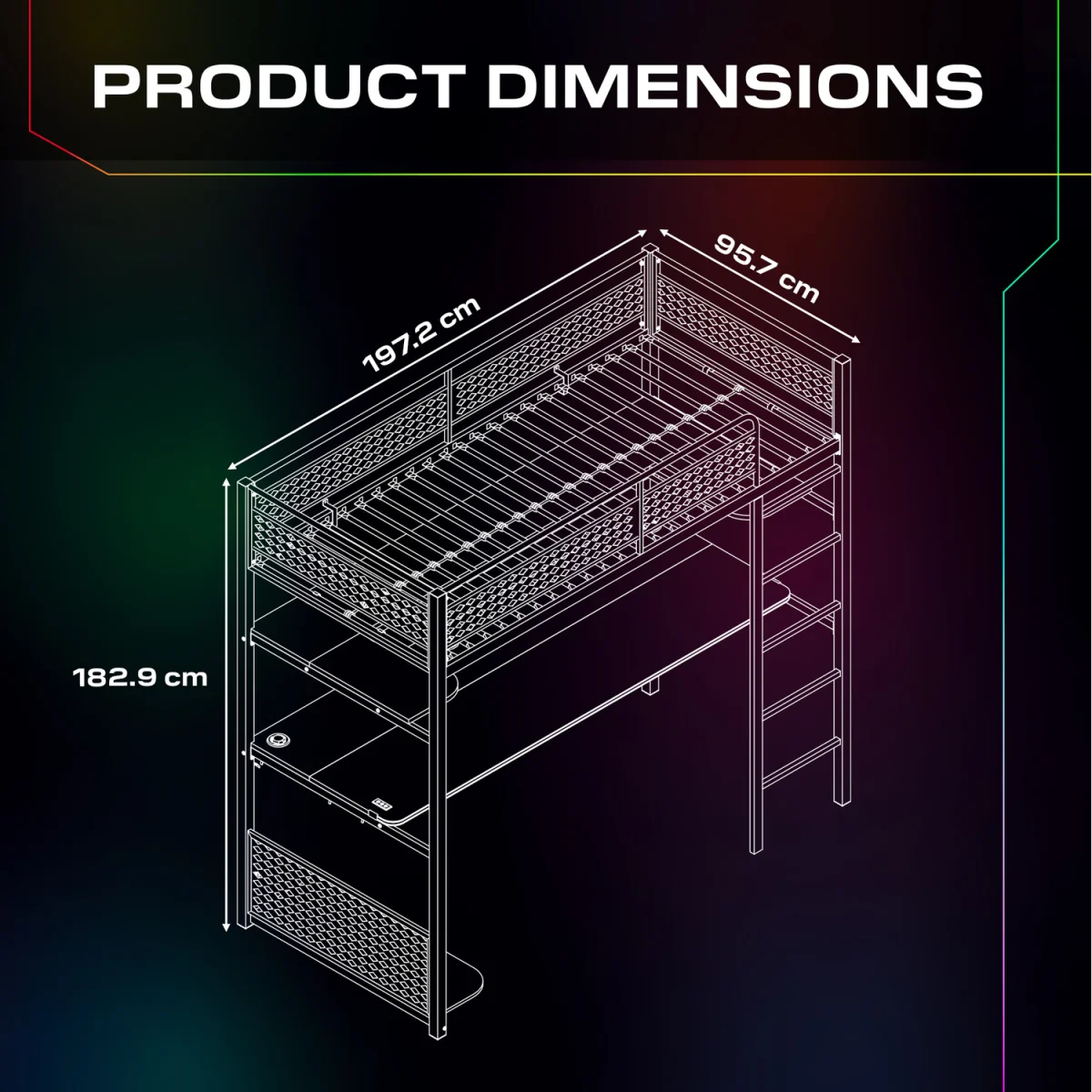 X Rocker Gaming Bunk Bed - Black – image 3