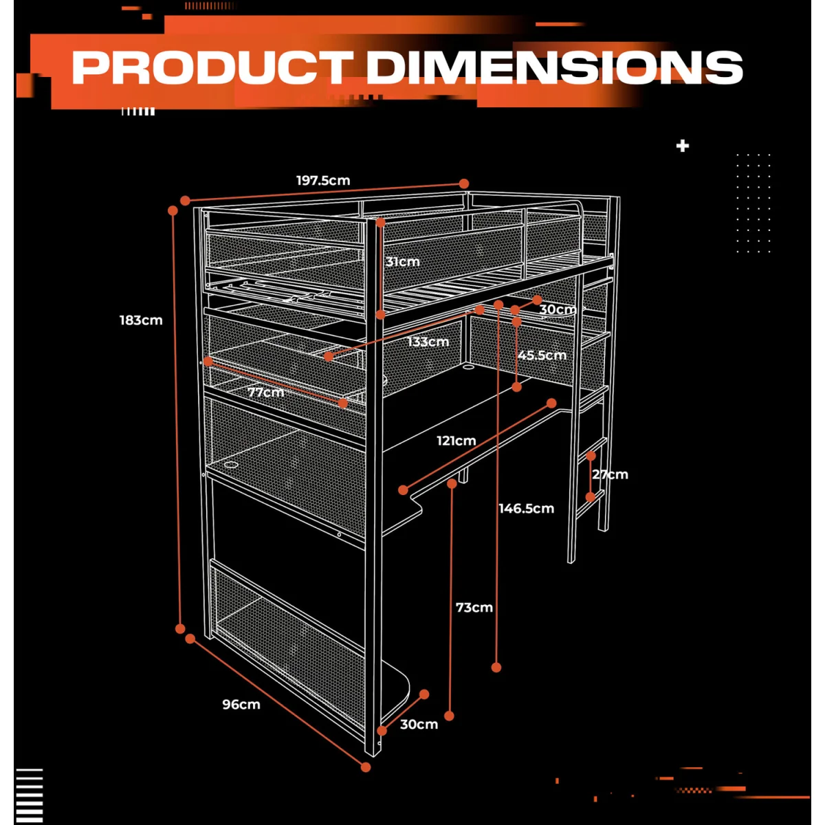 X Rocker Gaming Bunk Bed - Black – image 23