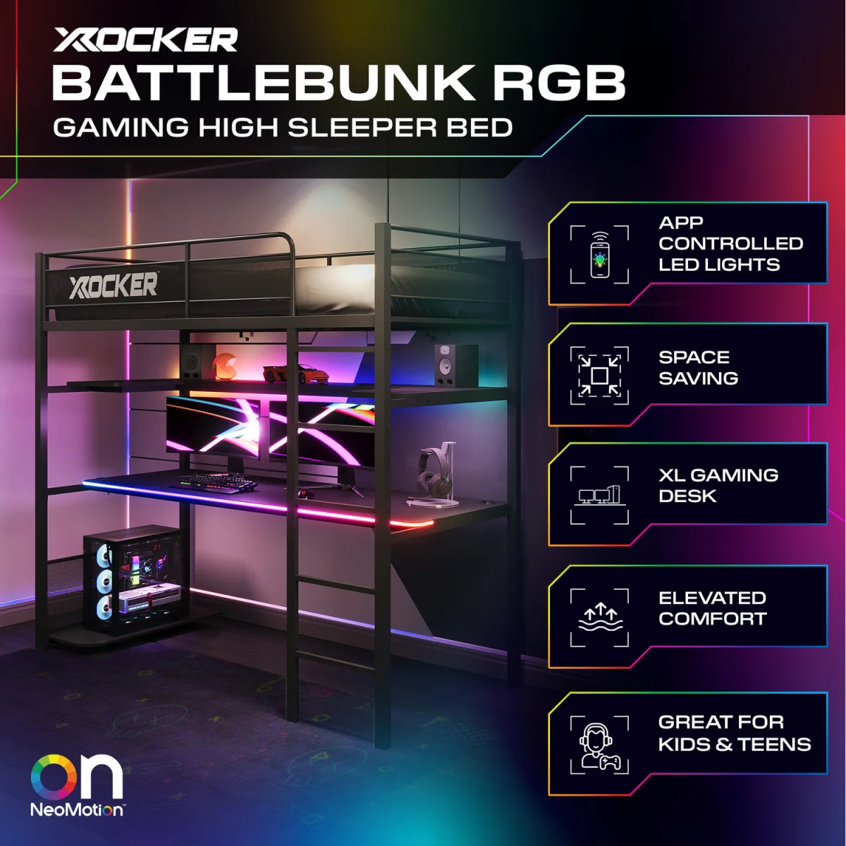 X Rocker Gaming Bunk Bed - Black – image 9