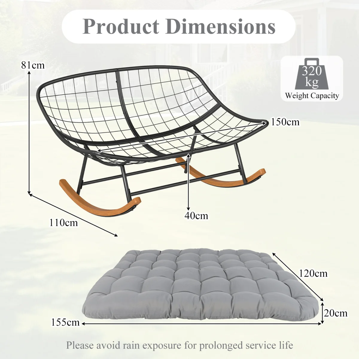 Double Papasan Rocking Chair – image 4