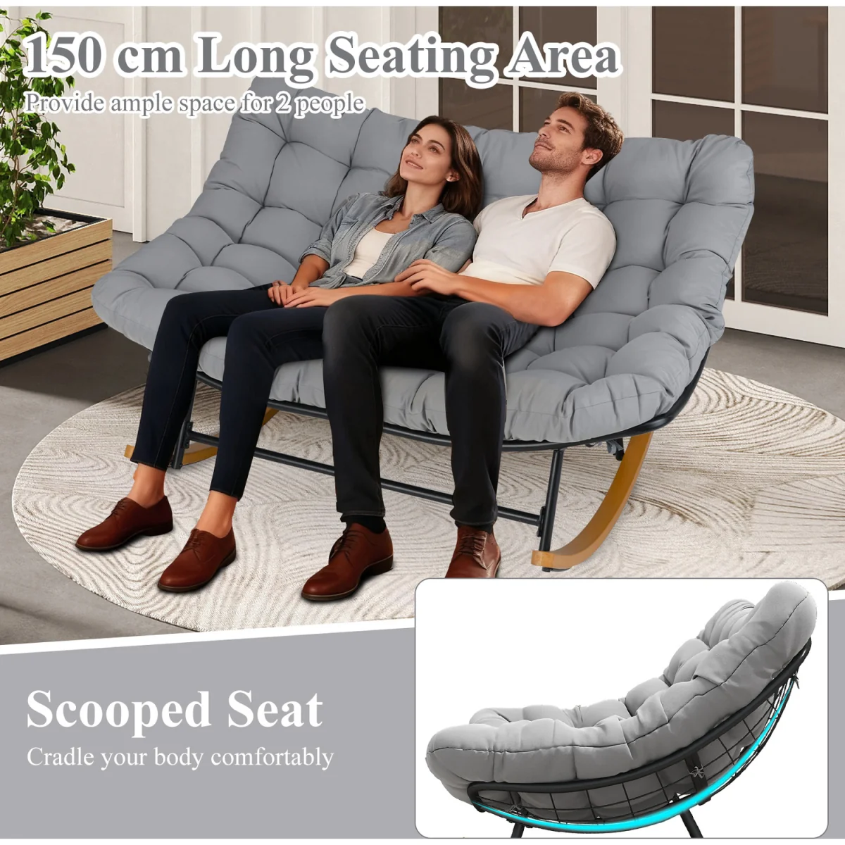 Double Papasan Rocking Chair – image 6