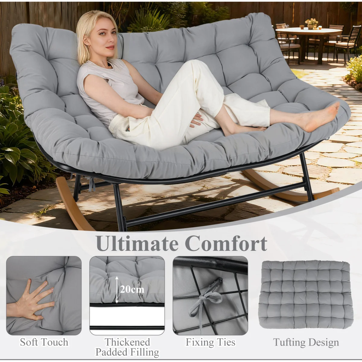 Double Papasan Rocking Chair – image 7