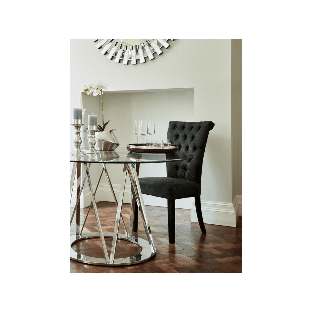 Somersby Dark Grey Buttonback Dining Chair – image 4