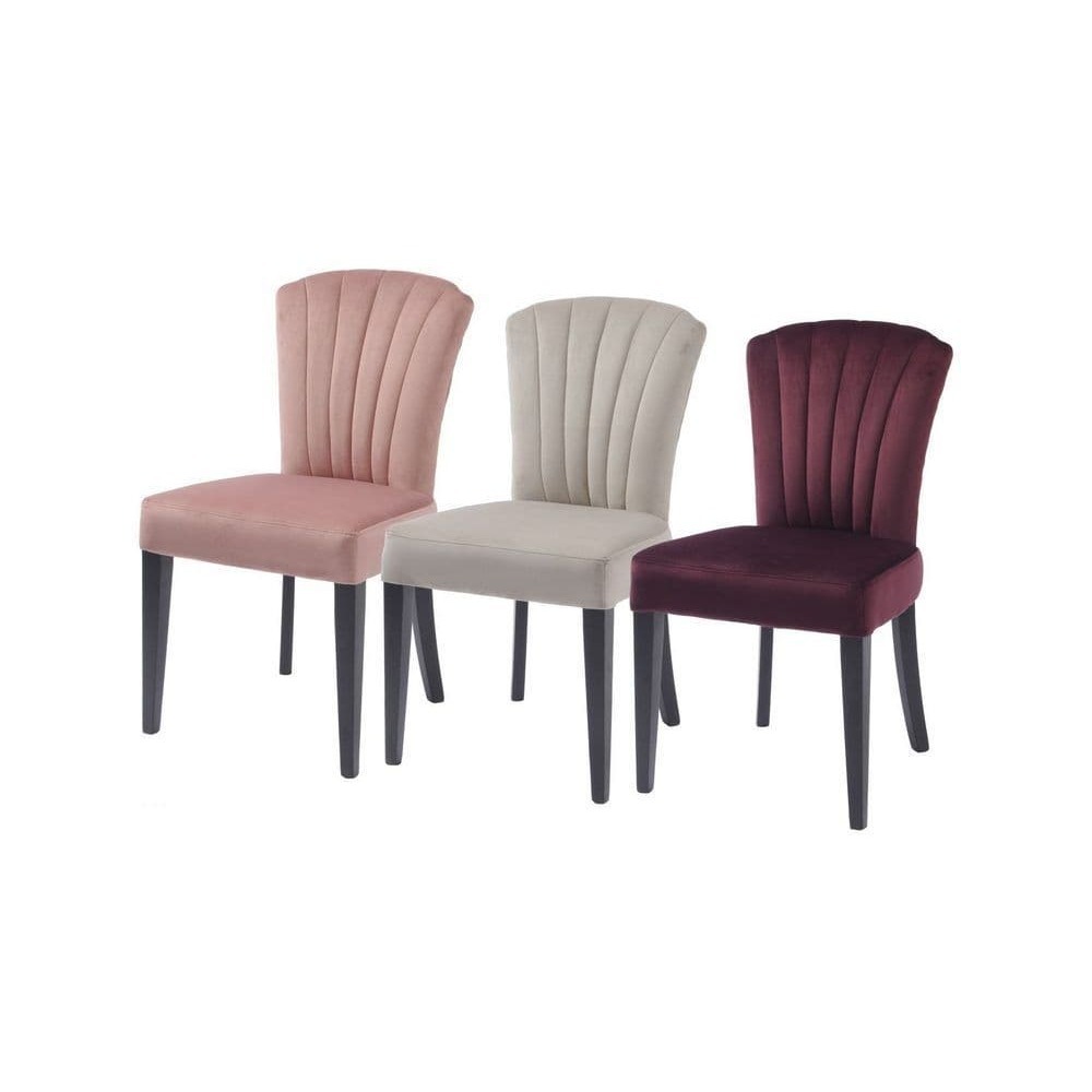 Remenham Shell-Upholstered Velvet Dining Chair in Dusky Pink – image 3