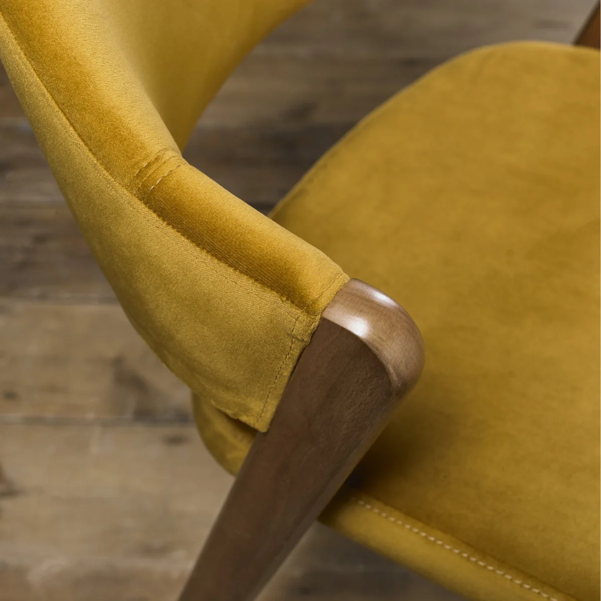 Highgate Rustic Oak Dining Chair, Yellow – image 2