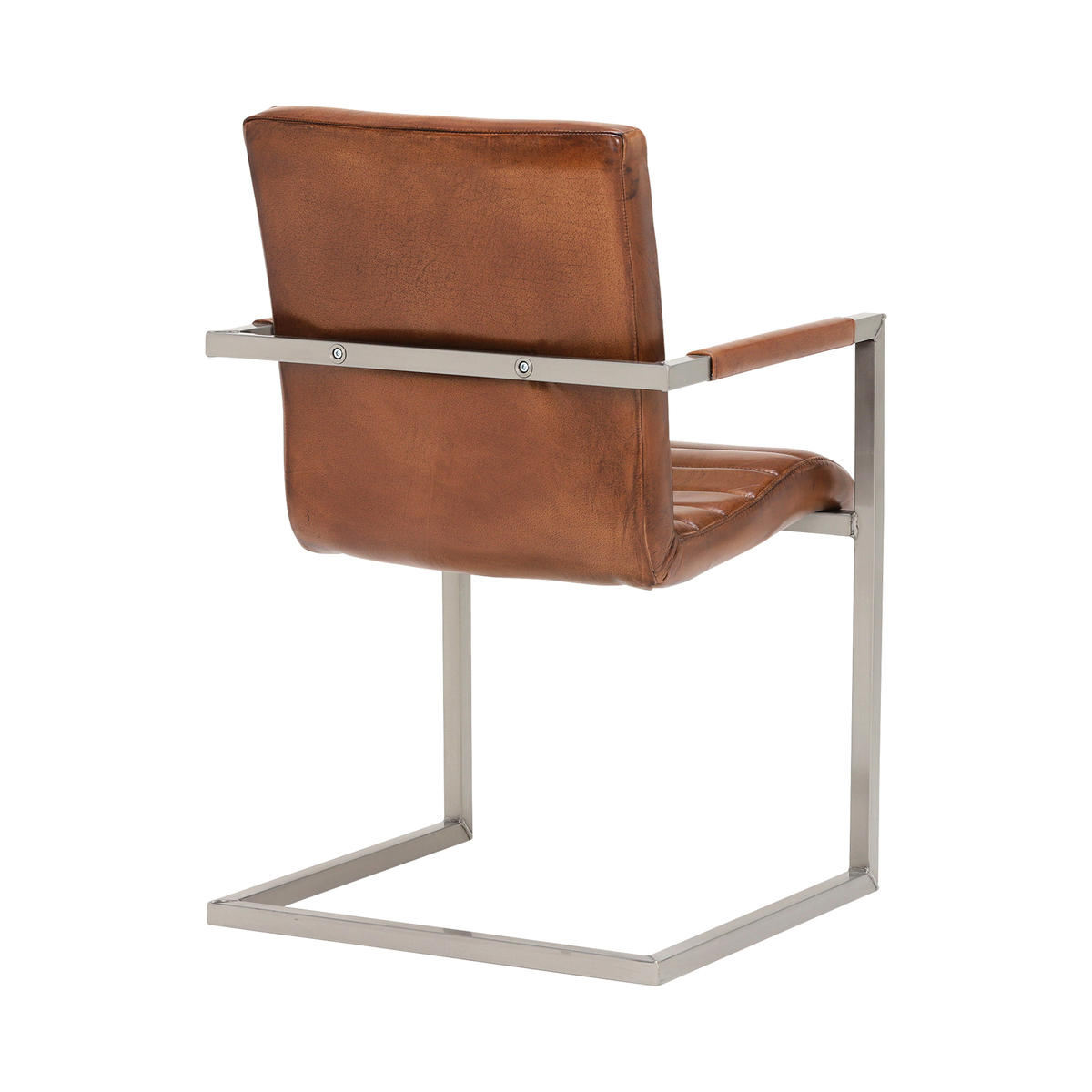 Titus Chair, Vintage Leather Dining Chair, Light Brown – image 2