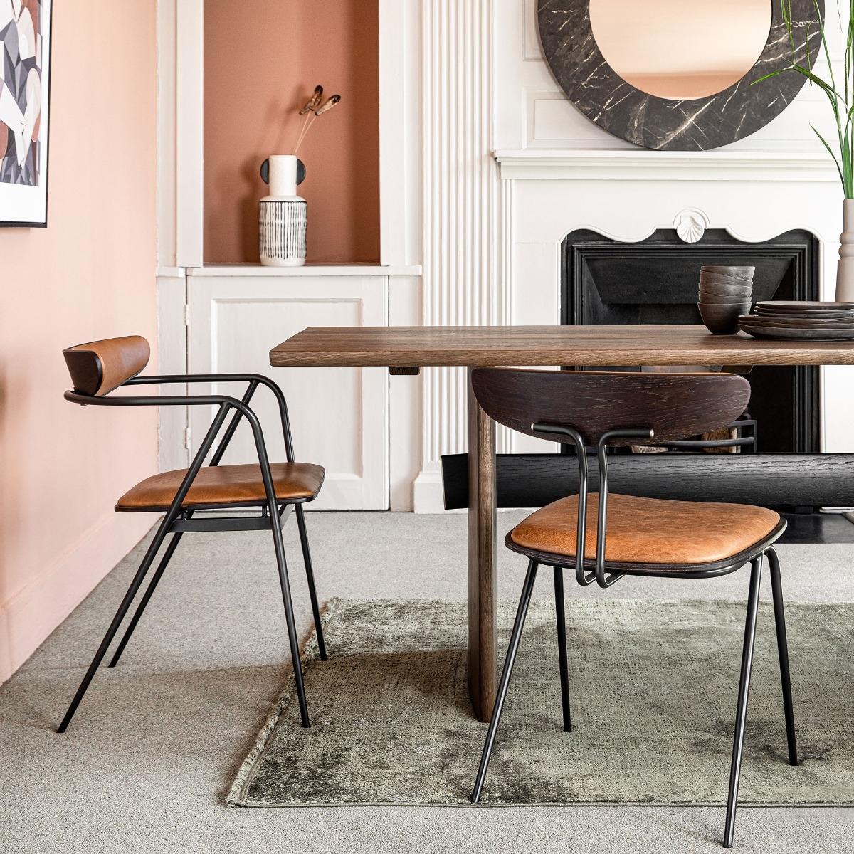 Kobe Dining Chair, Brown Leather | Barker & Stonehouse – image 2