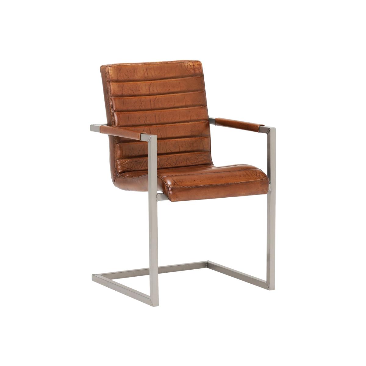 Brutus Dining Chair with Arms, Brown | Barker & Stonehouse – image 1