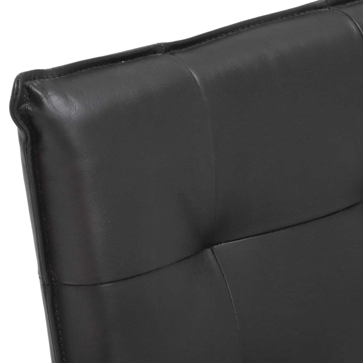 Julius Leather Dining Chair - Black - Leather - Quilted - W55 x D63 x H87cm - Barker & Stonehouse – image 3