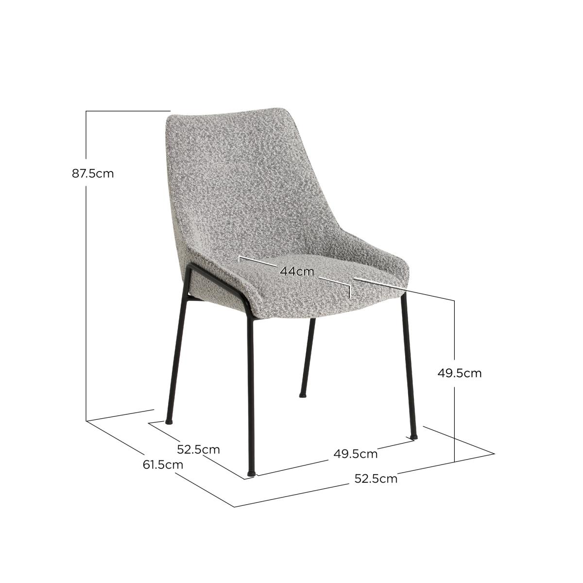 Bailey Dining Chair Pair, Grey | Barker & Stonehouse – image 5