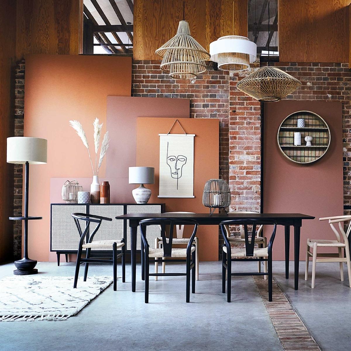 Hague 200cm Dining Table with 4 Hans Wishbone Dining Chairs, Black – image 2