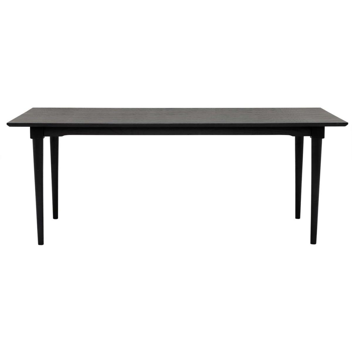 Hague 200cm Dining Table with 4 Hans Wishbone Dining Chairs, Black – image 3