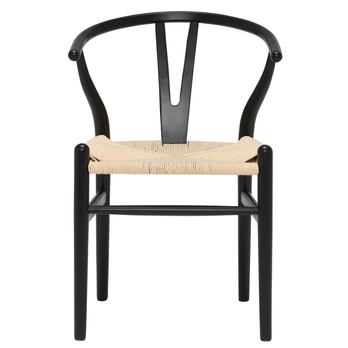 Hague 200cm Dining Table with 4 Hans Wishbone Dining Chairs, Black – image 8