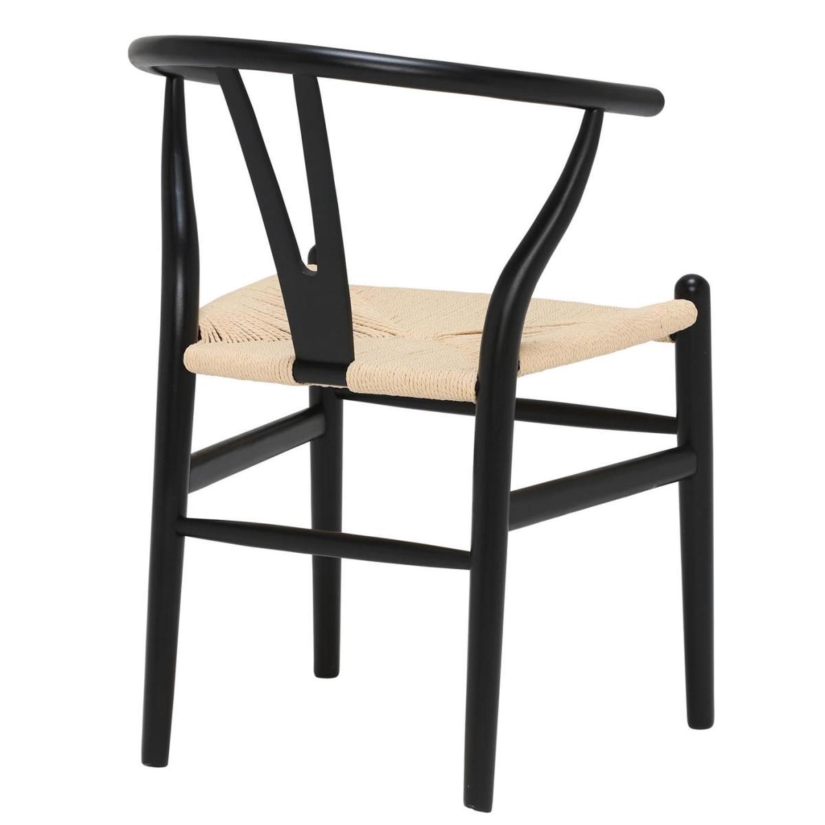 Hague 200cm Dining Table with 4 Hans Wishbone Dining Chairs, Black – image 10