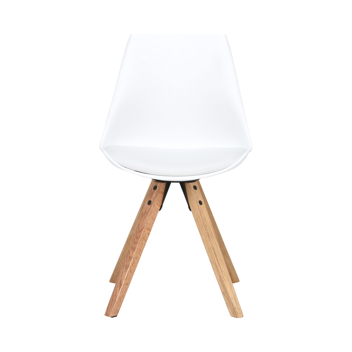 Eva Dining Chair, White with Red Oak legs – image 3
