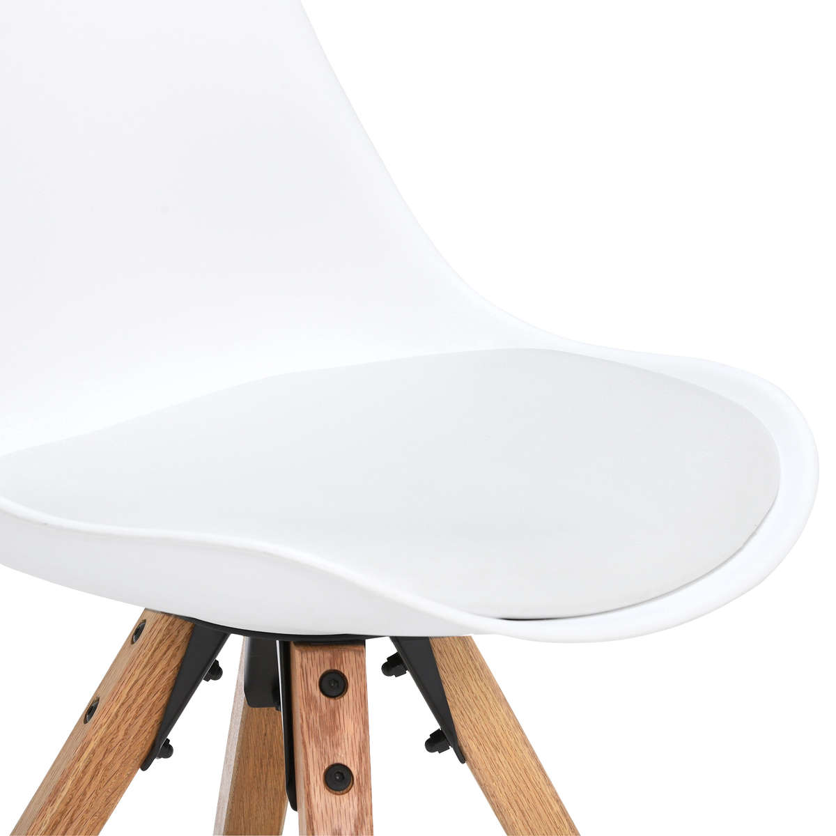 Eva Dining Chair, White with Red Oak legs – image 5
