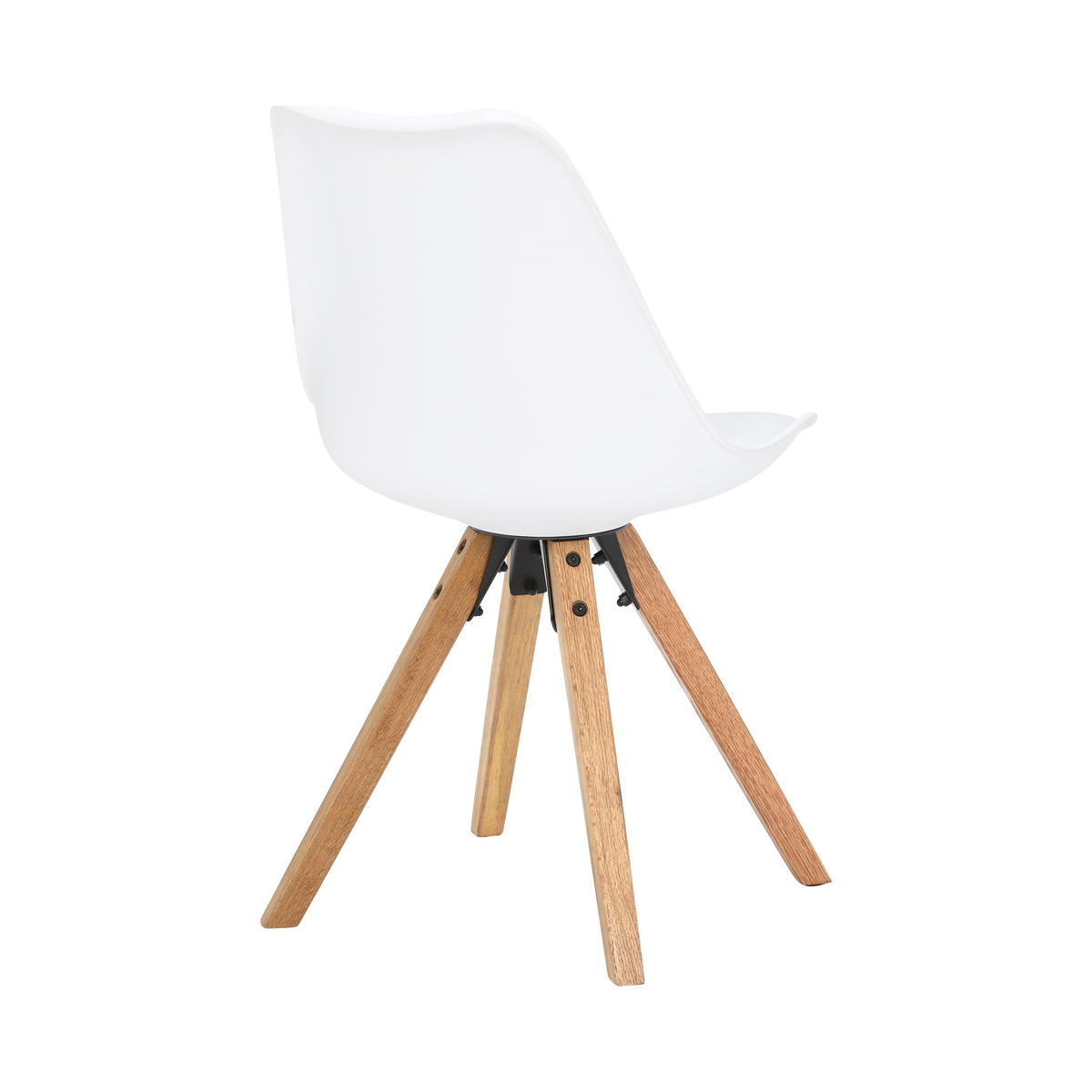 Eva Dining Chair, White with Red Oak legs – image 2