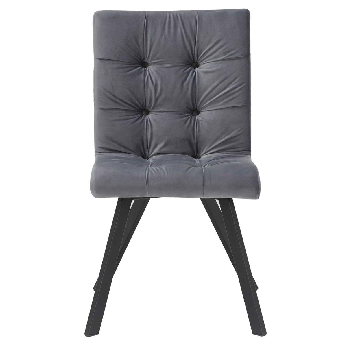 Arlo Buttoned Velvet Dining Chair, Grey | Barker & Stonehouse – image 2