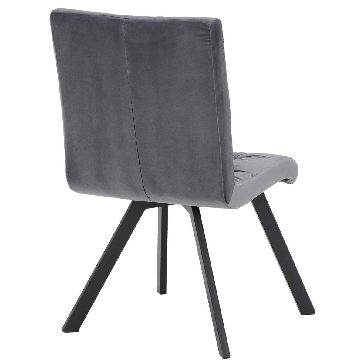 Arlo Buttoned Velvet Dining Chair, Grey | Barker & Stonehouse – image 3