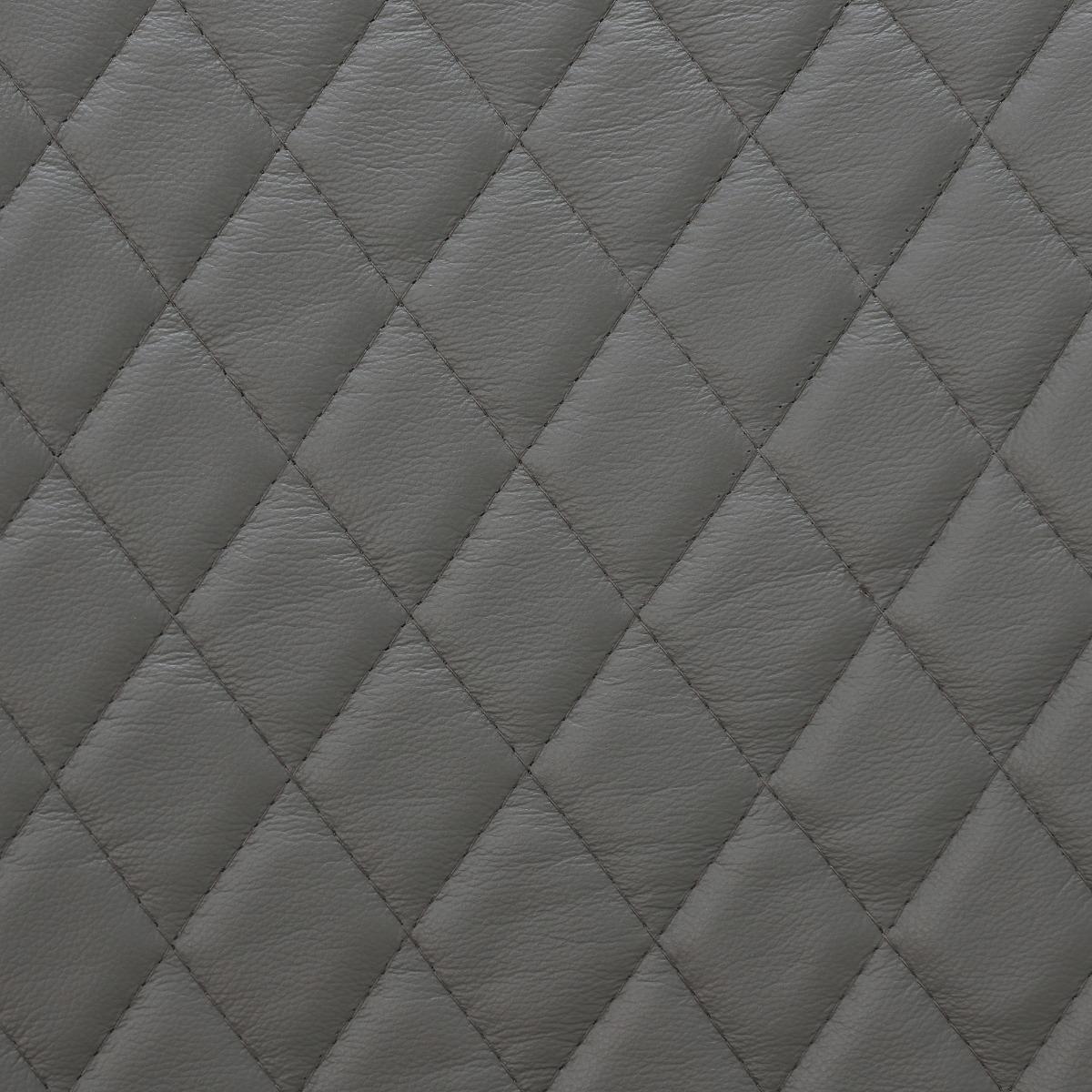 Quilted Leather and Steal Dinning Chair - Grey - W45 x D48 x H98cm - Barker &amp; Stonehouse – image 6