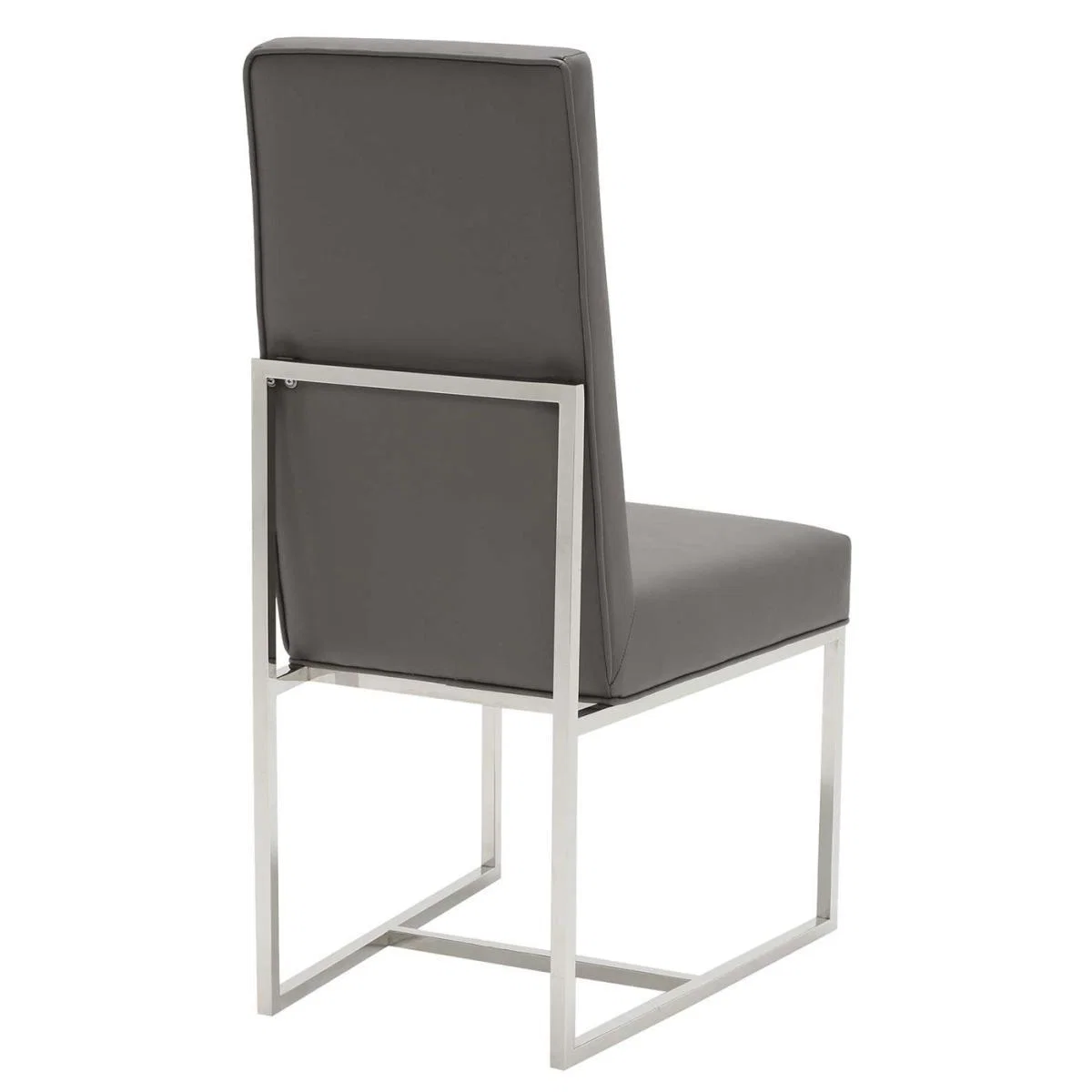 Impero Bess Leather Dining Chair - Grey - Leather - Plain - W48 x D59 x H107cm - Barker & Stonehouse – image 3