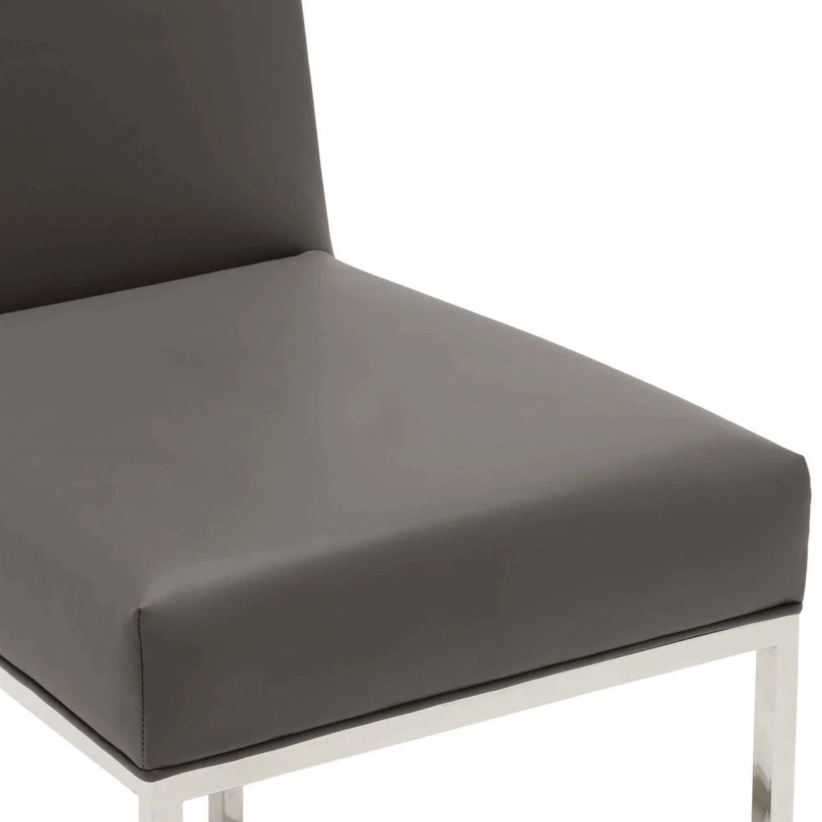 Impero Bess Leather Dining Chair - Grey - Leather - Plain - W48 x D59 x H107cm - Barker & Stonehouse – image 5
