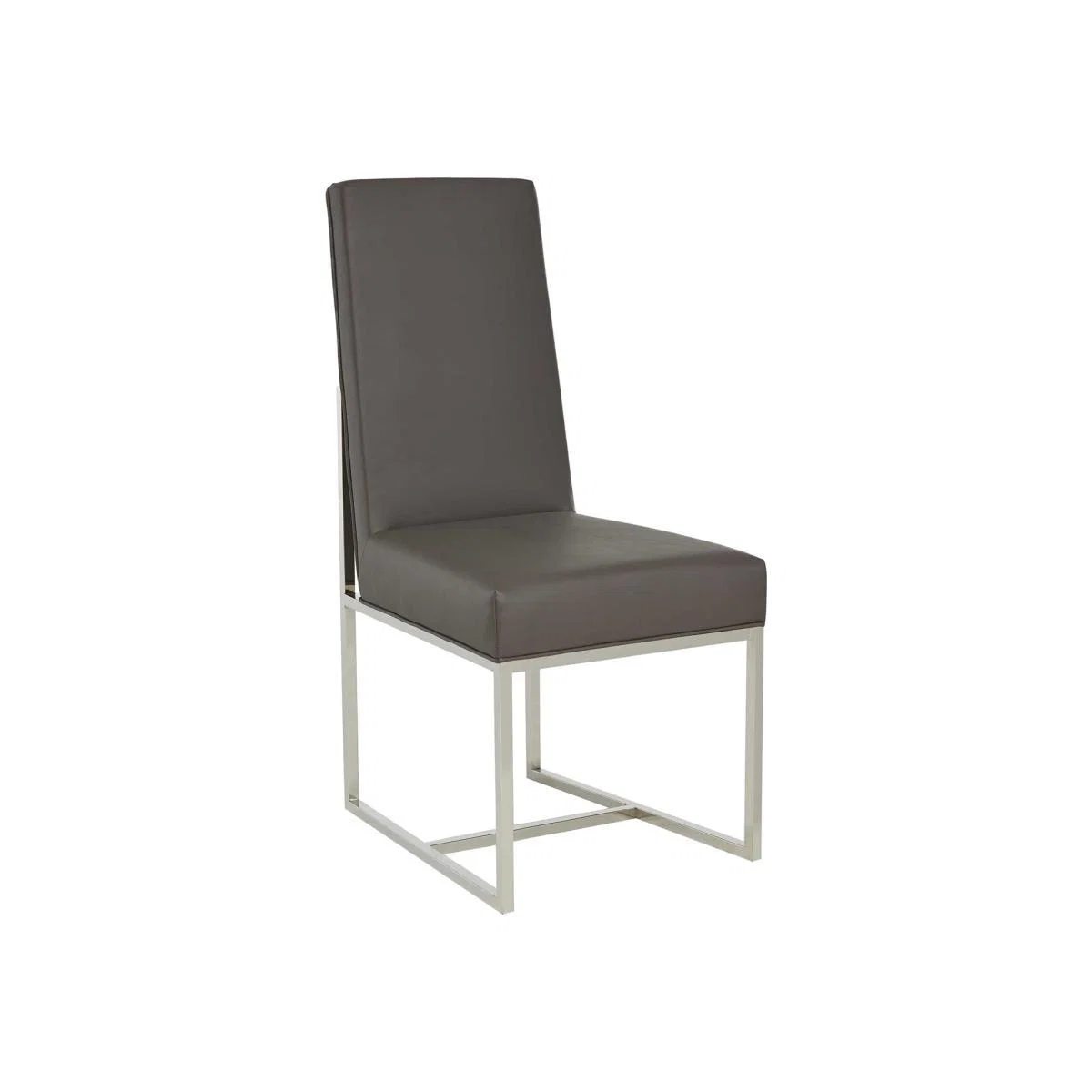 Impero Bess Leather Dining Chair - Grey - Leather - Plain - W48 x D59 x H107cm - Barker & Stonehouse – image 1