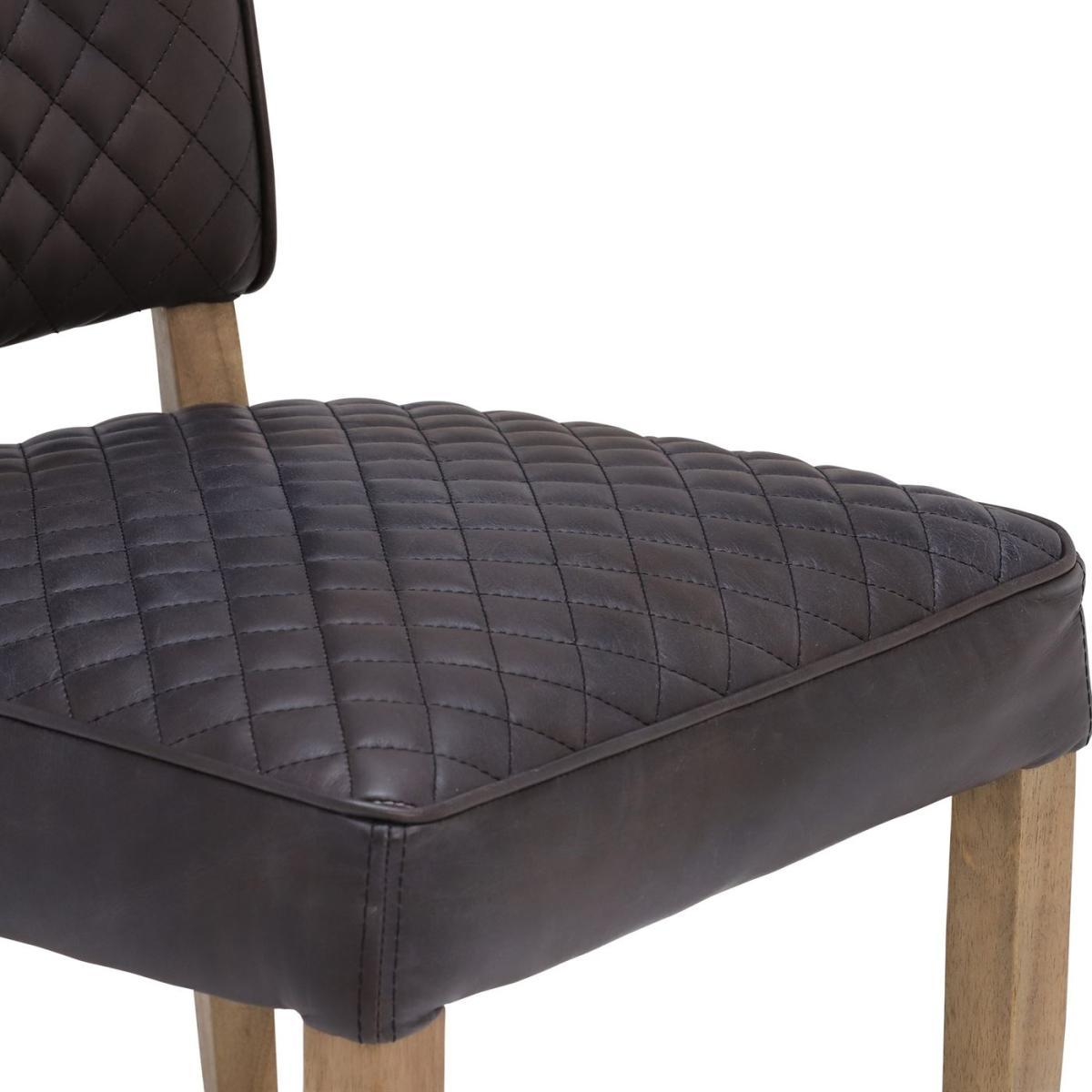 Timothy Oulton Mimi Destroyed Leather Quilted Dining Chair, Black – image 5