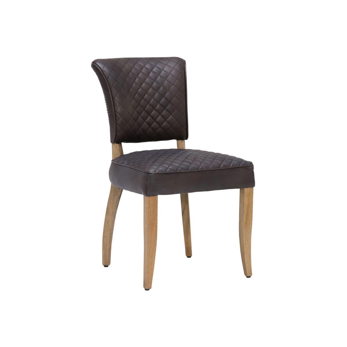 Timothy Oulton Mimi Destroyed Leather Quilted Dining Chair, Black – image 1