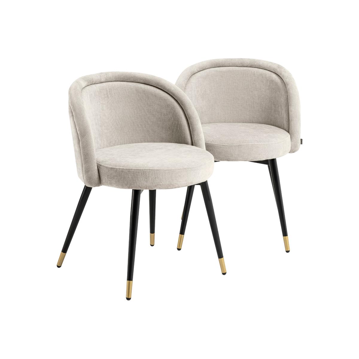 Eichholtz Chloe Set of 2 Chairs, Grey Fabric | Barker & Stonehouse – image 1