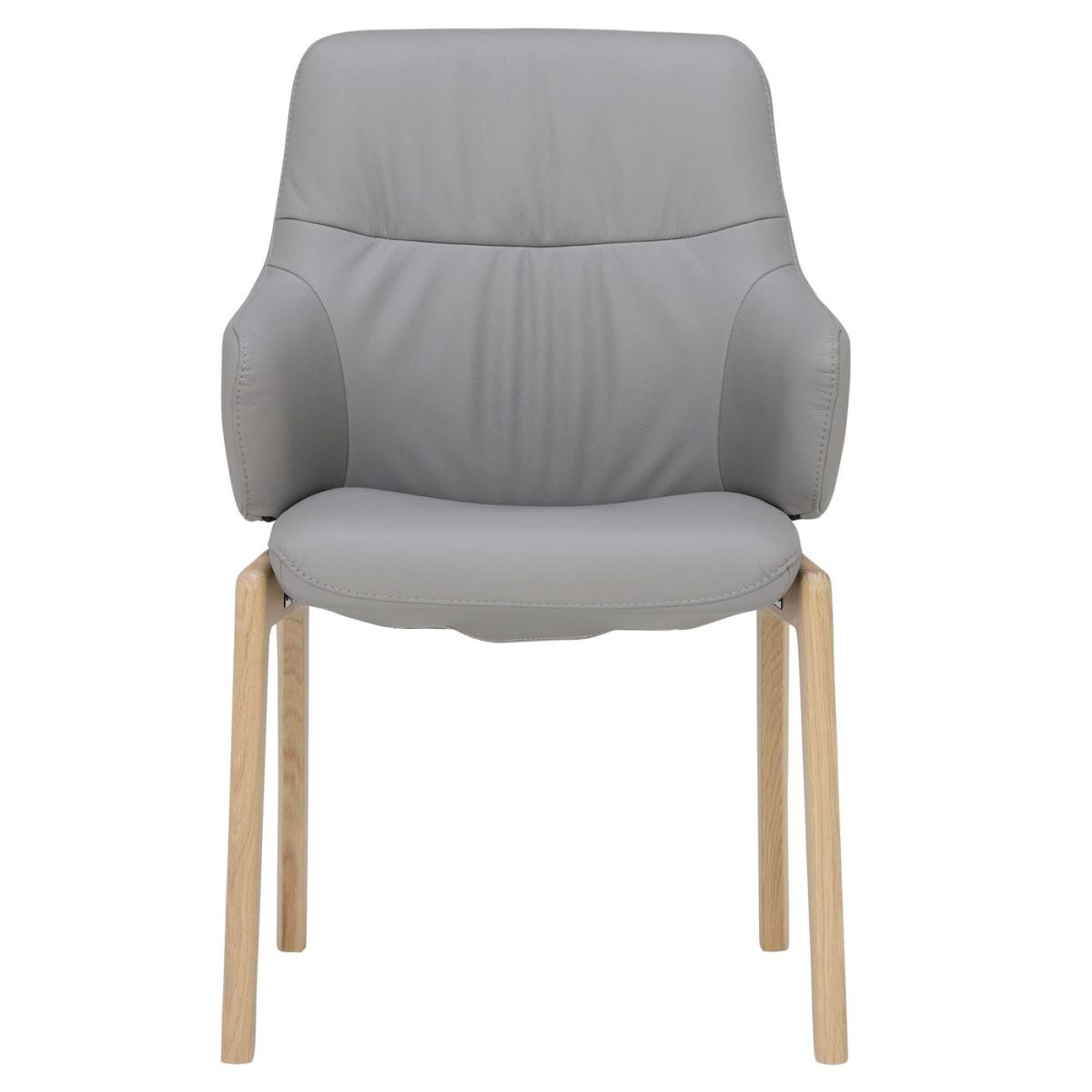 Stressless Mint Low Back Dining Armchair With D100 Legs, Grey Leather | Barker & Stonehouse – image 2