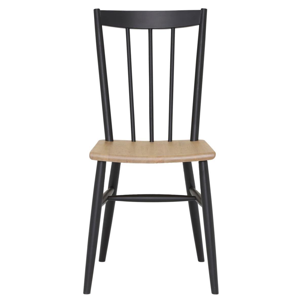 Ercol Monza Dining Chair - Black - Oak - W49 x D50 x H92cm - Barker & Stonehouse – image 2