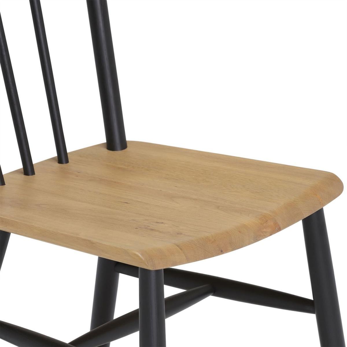 Ercol Monza Dining Chair - Black - Oak - W49 x D50 x H92cm - Barker & Stonehouse – image 4
