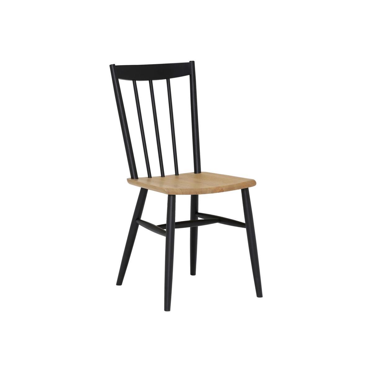 Ercol Monza Dining Chair - Black - Oak - W49 x D50 x H92cm - Barker & Stonehouse – image 1