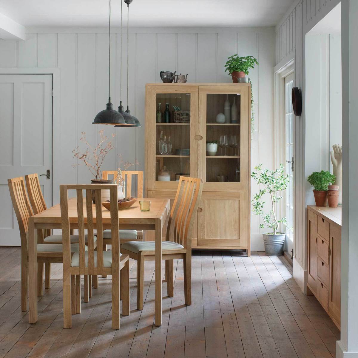Ercol Bosco Dining Chair, Cream and Oak – image 2
