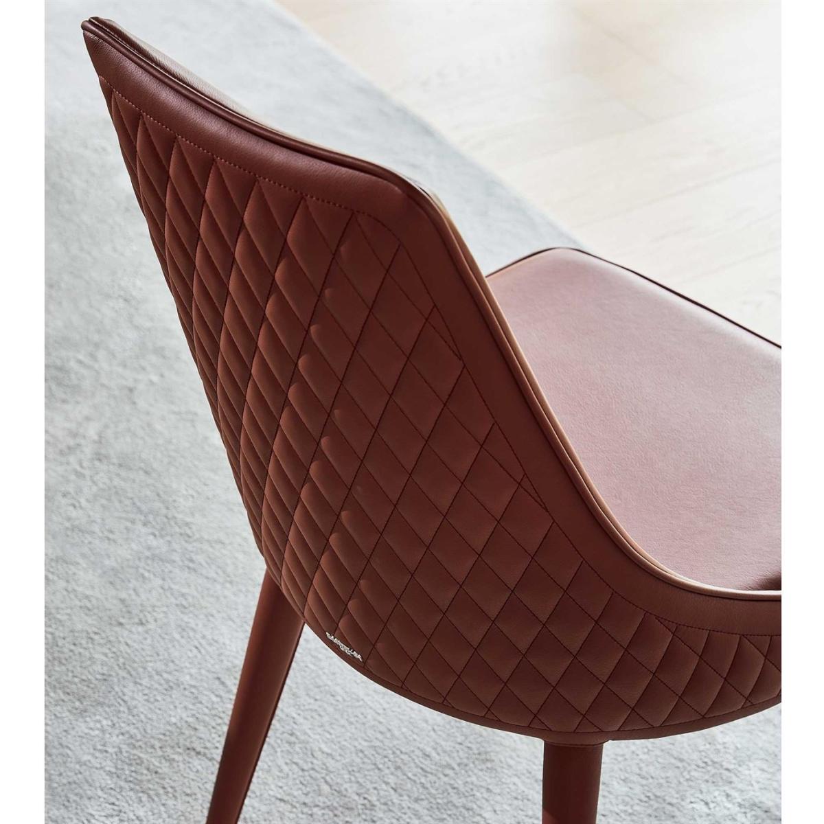 Bontempi Clara Leather Dining Chair, Brown | Barker & Stonehouse – image 2