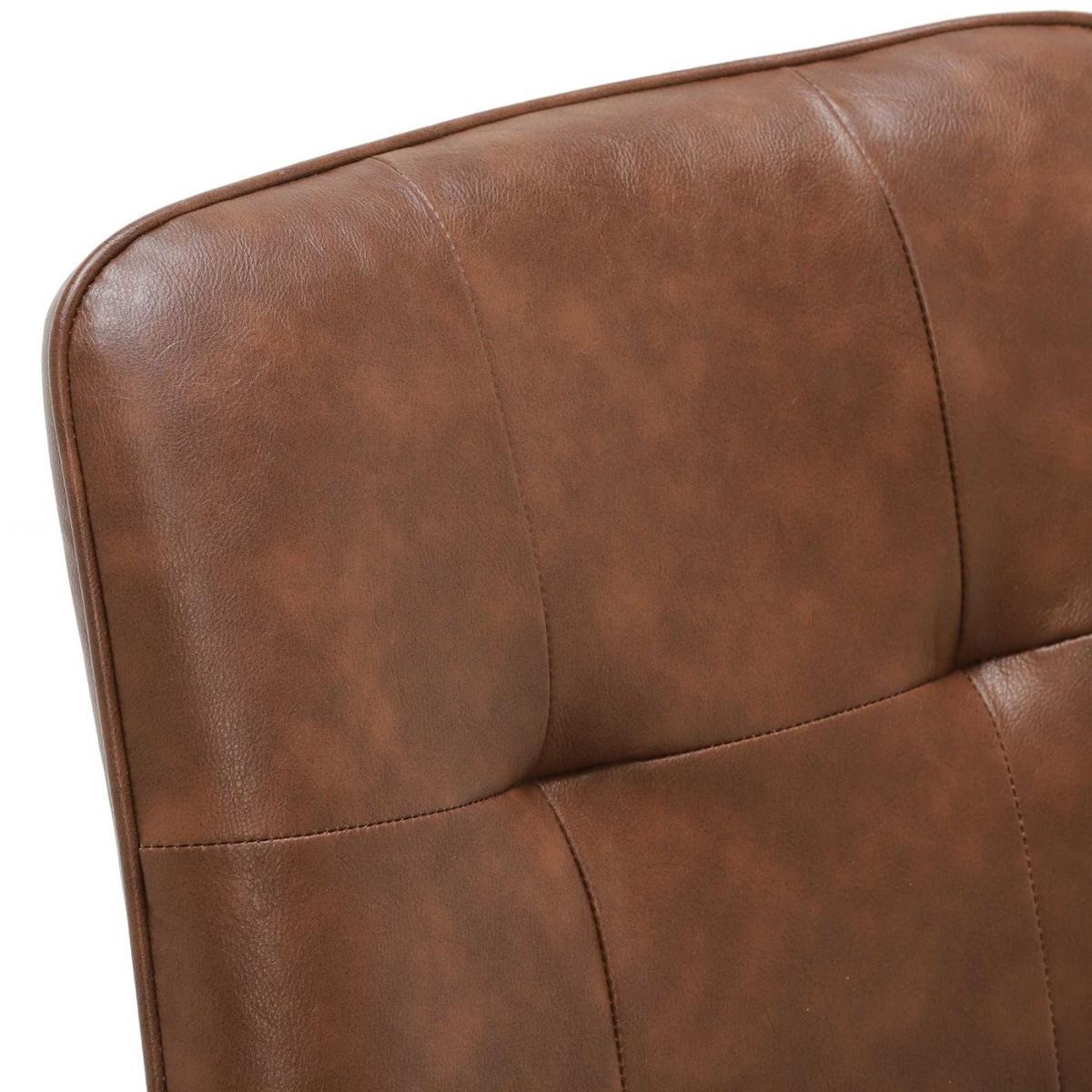 Pair of Hix Upholstered Dining Chairs - Brown - Leather - Buttoned - W45 x D62.5 x H94cm - Barker & Stonehouse – image 4