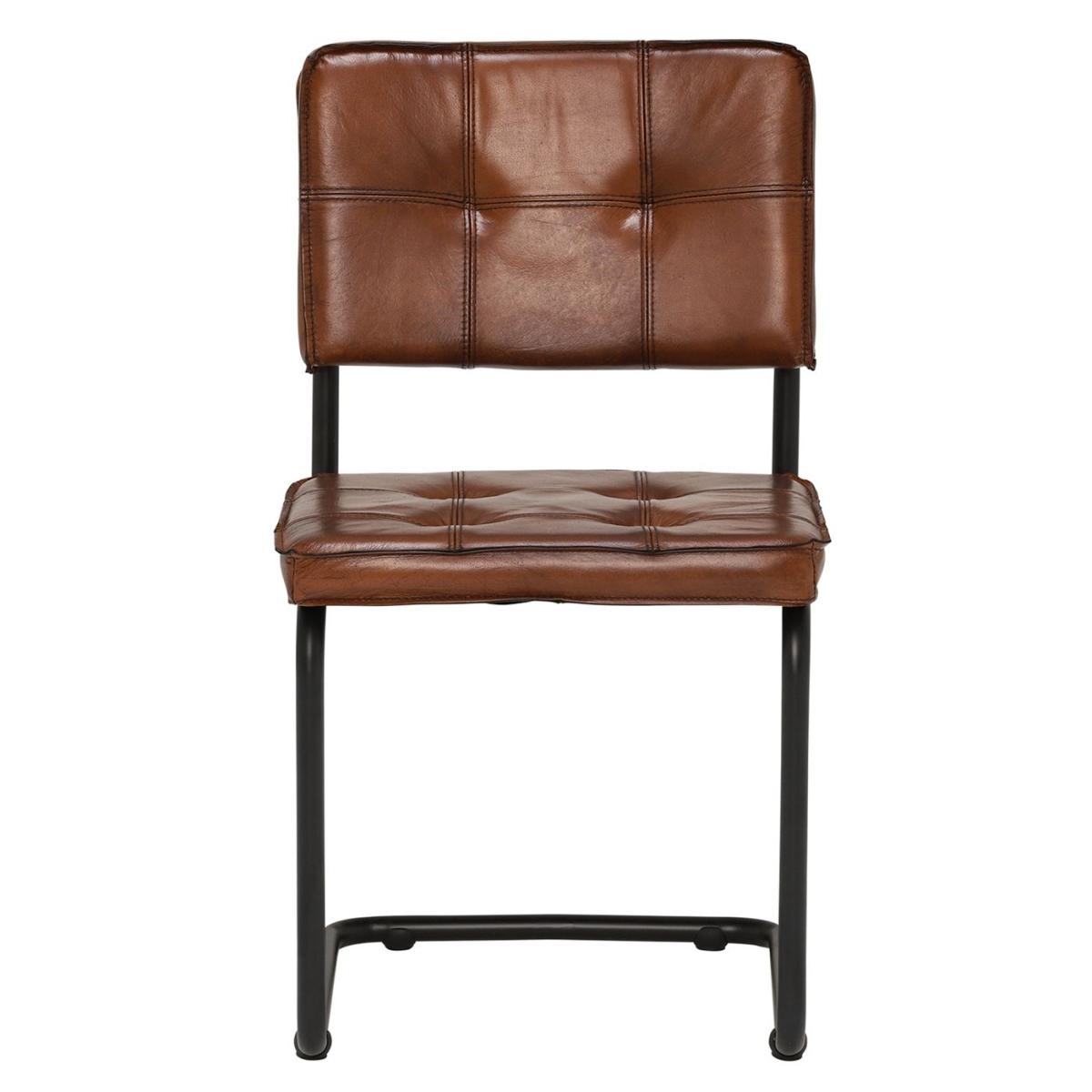 Byron Leather Dining Chair, Brown | Barker & Stonehouse – image 2