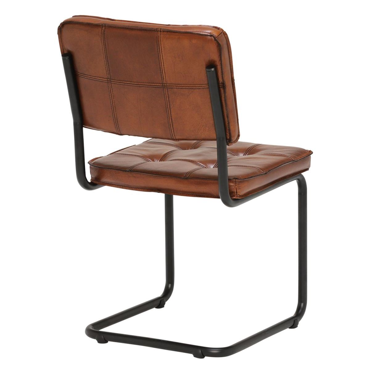 Byron Leather Dining Chair, Brown | Barker & Stonehouse – image 3