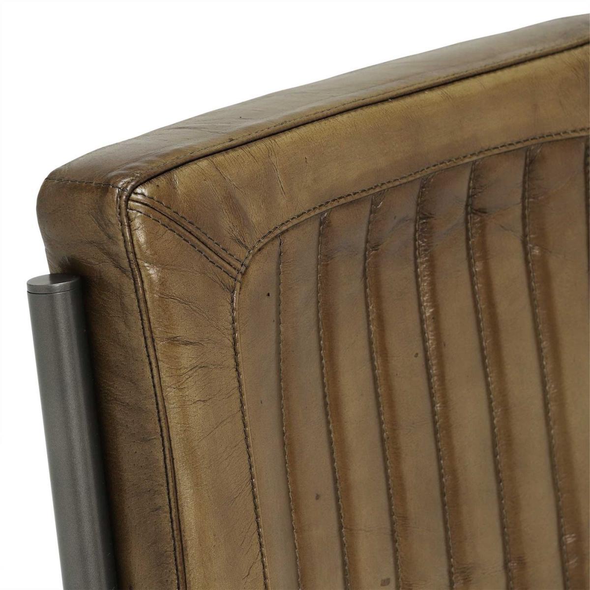 Jensen Buffalo Leather Dining Chair - Brown - Leather - Striped - W55 x D61 x H85cm - Barker &amp; Stonehouse – image 3