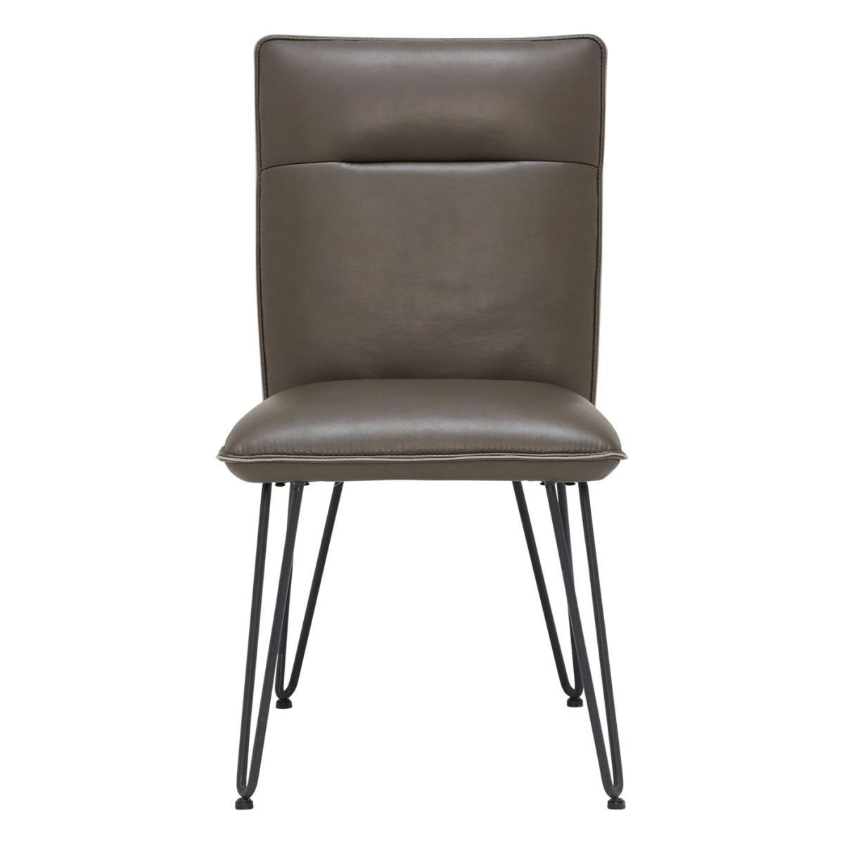 Faux Leather Leather Dining Chair - Anthracite/Grey - W49 x D62.5 x H91 cm - Barker &amp; Stonehouse – image 3