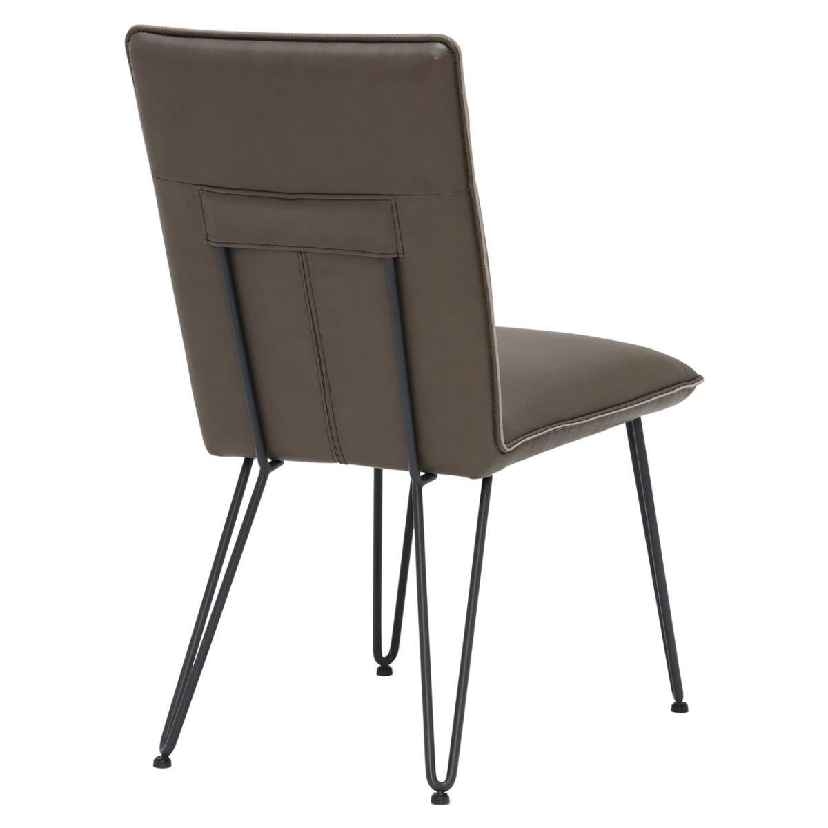 Faux Leather Leather Dining Chair - Anthracite/Grey - W49 x D62.5 x H91 cm - Barker &amp; Stonehouse – image 4